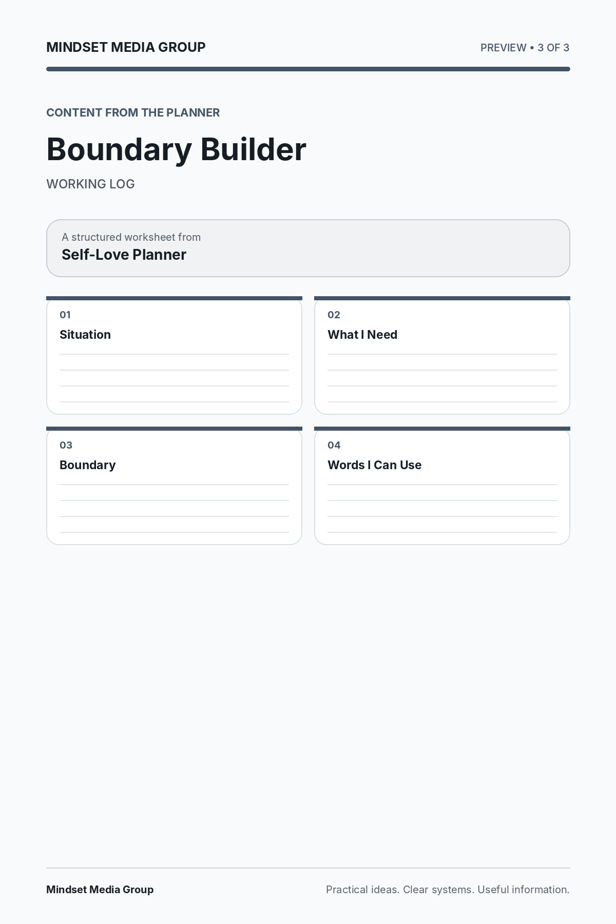 Self-Love Planner — Preview 03 of 3 — content from the guide