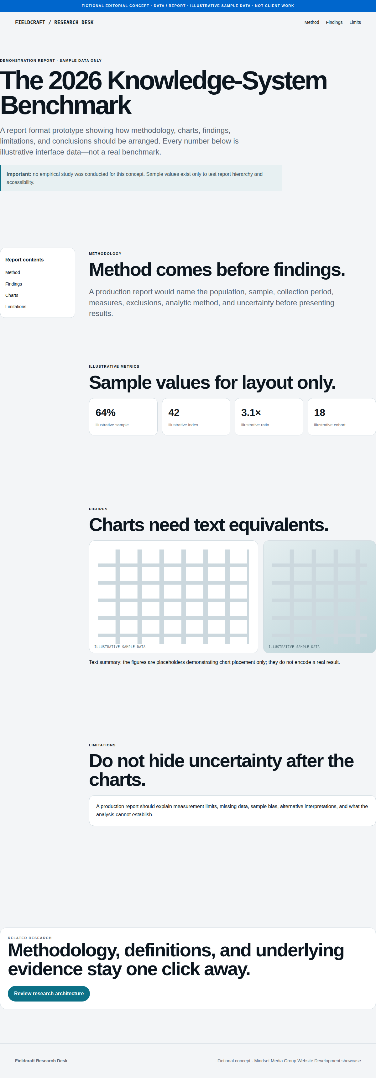 Data / Report full-page Website Development design render