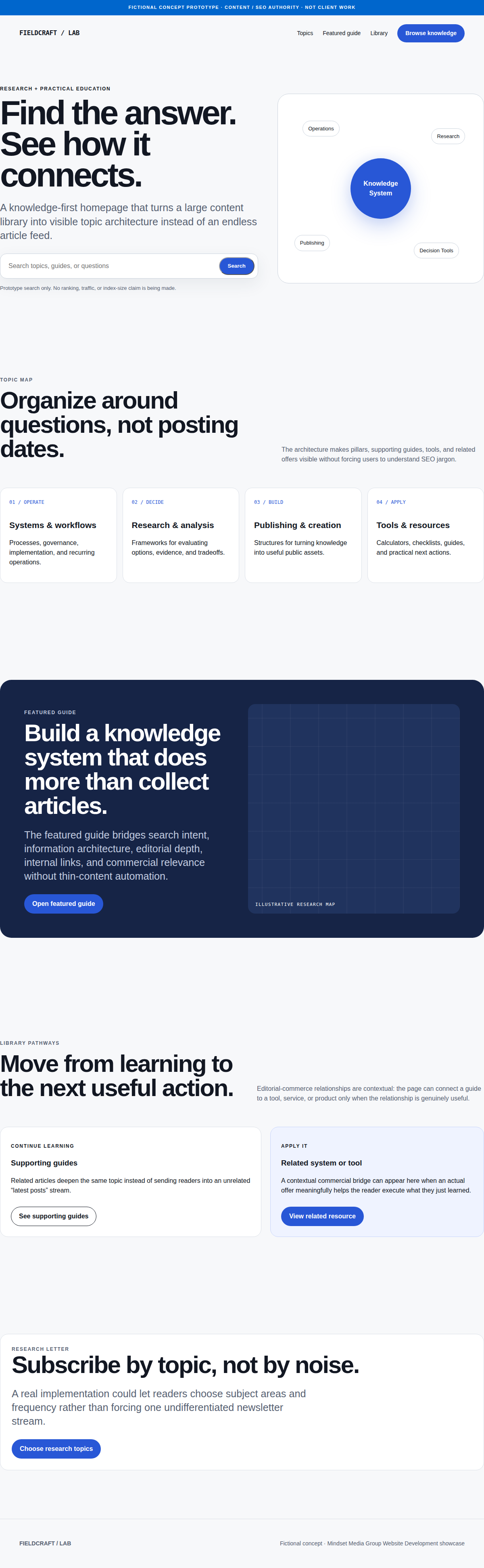 Content / SEO Authority full-page Website Development design render