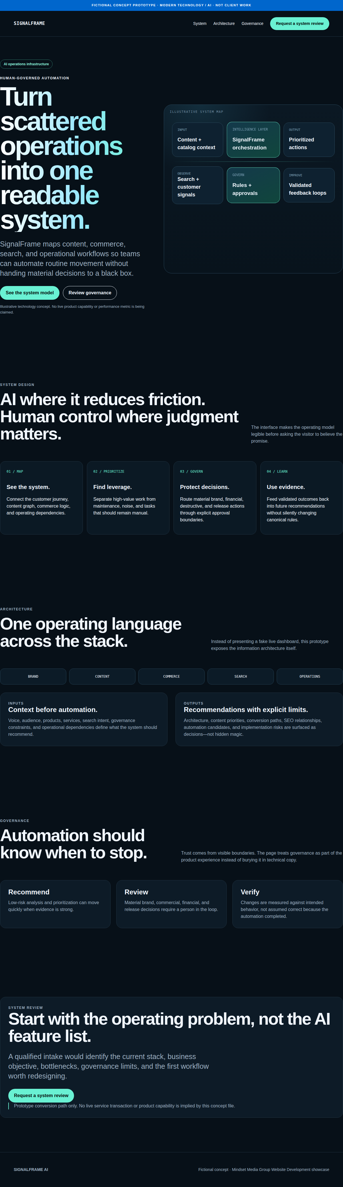 Modern Technology / AI full-page Website Development design render