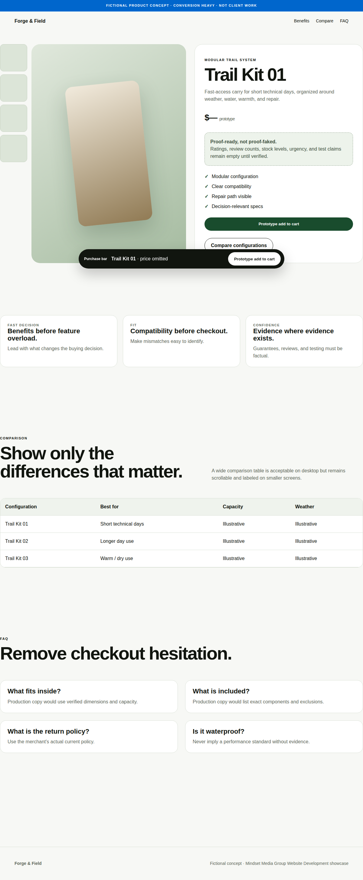 Conversion Heavy full-page Website Development design render