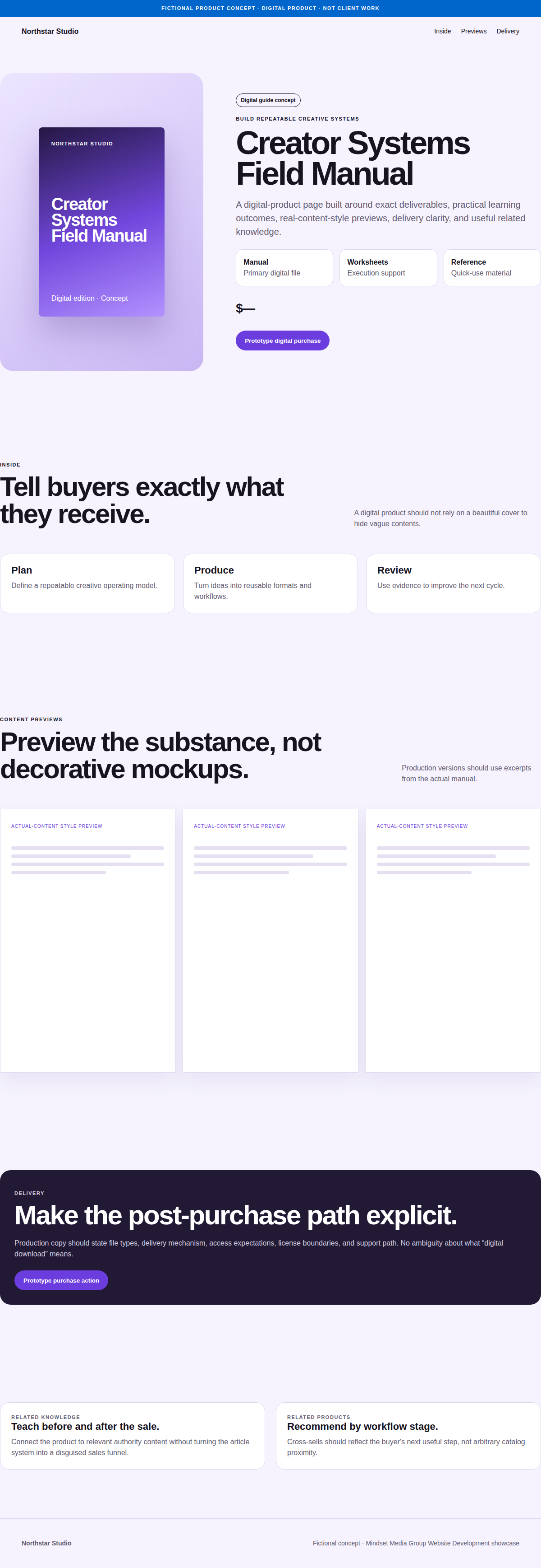 Digital Product full-page Website Development design render