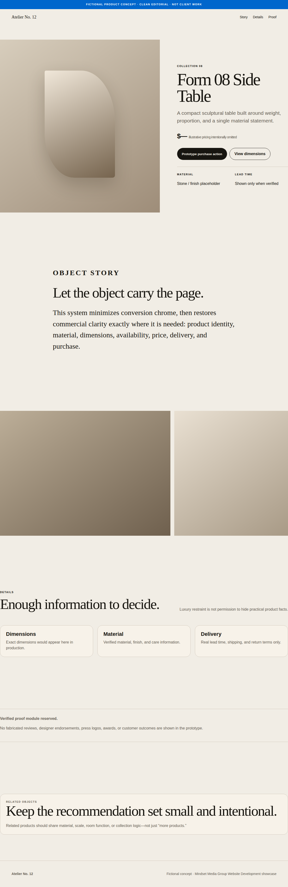 Clean Editorial full-page Website Development design render