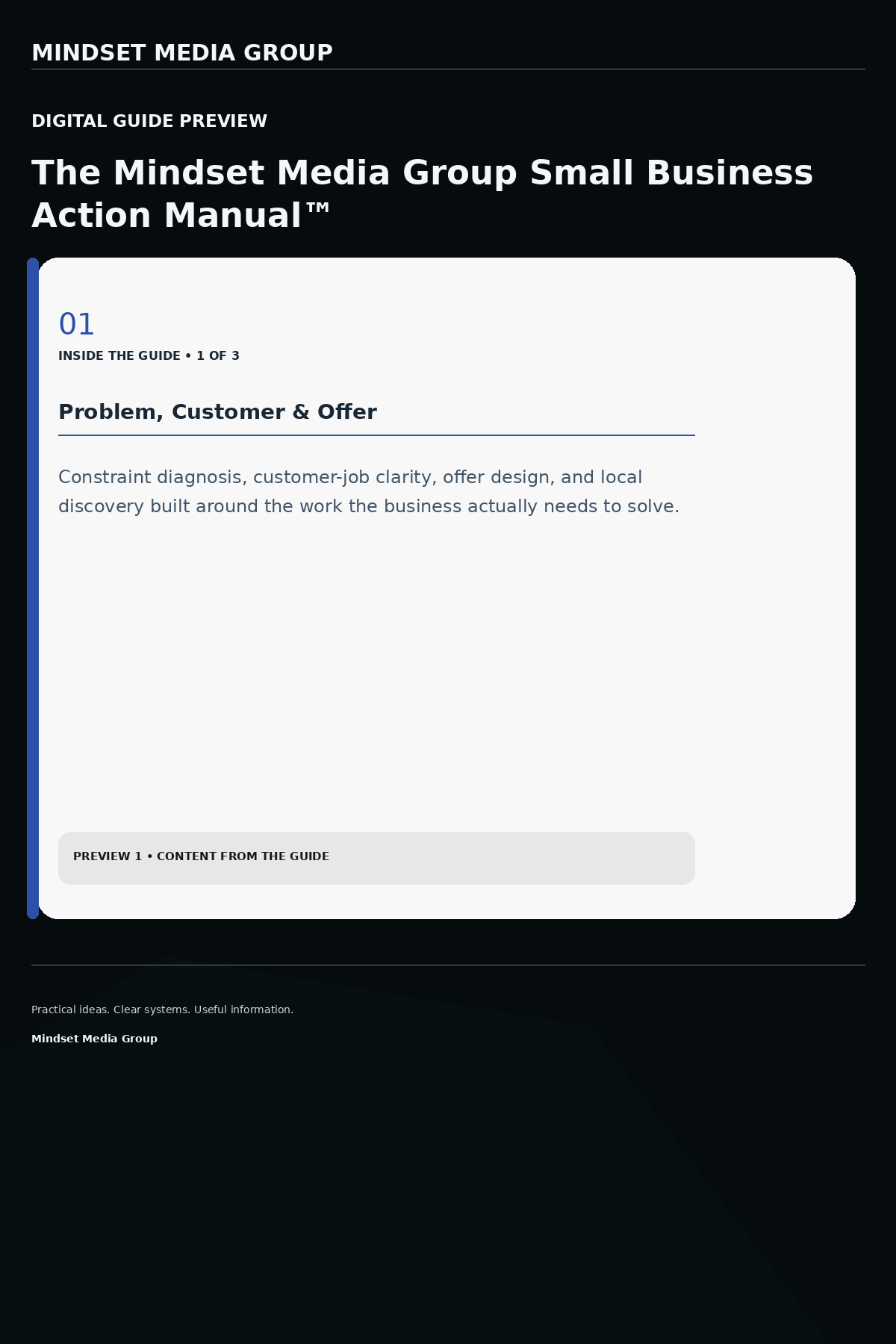 The Mindset Media Group Small Business Action Manual™ — Preview 01 of 3 — content from the guide