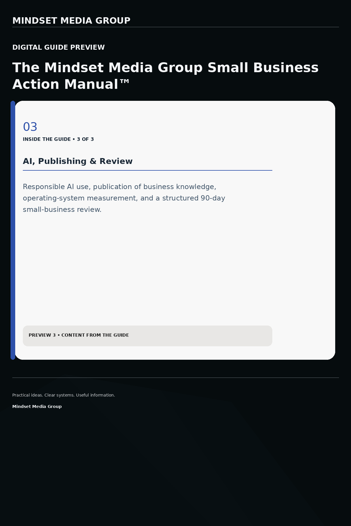 The Mindset Media Group Small Business Action Manual™ — Preview 03 of 3 — content from the guide