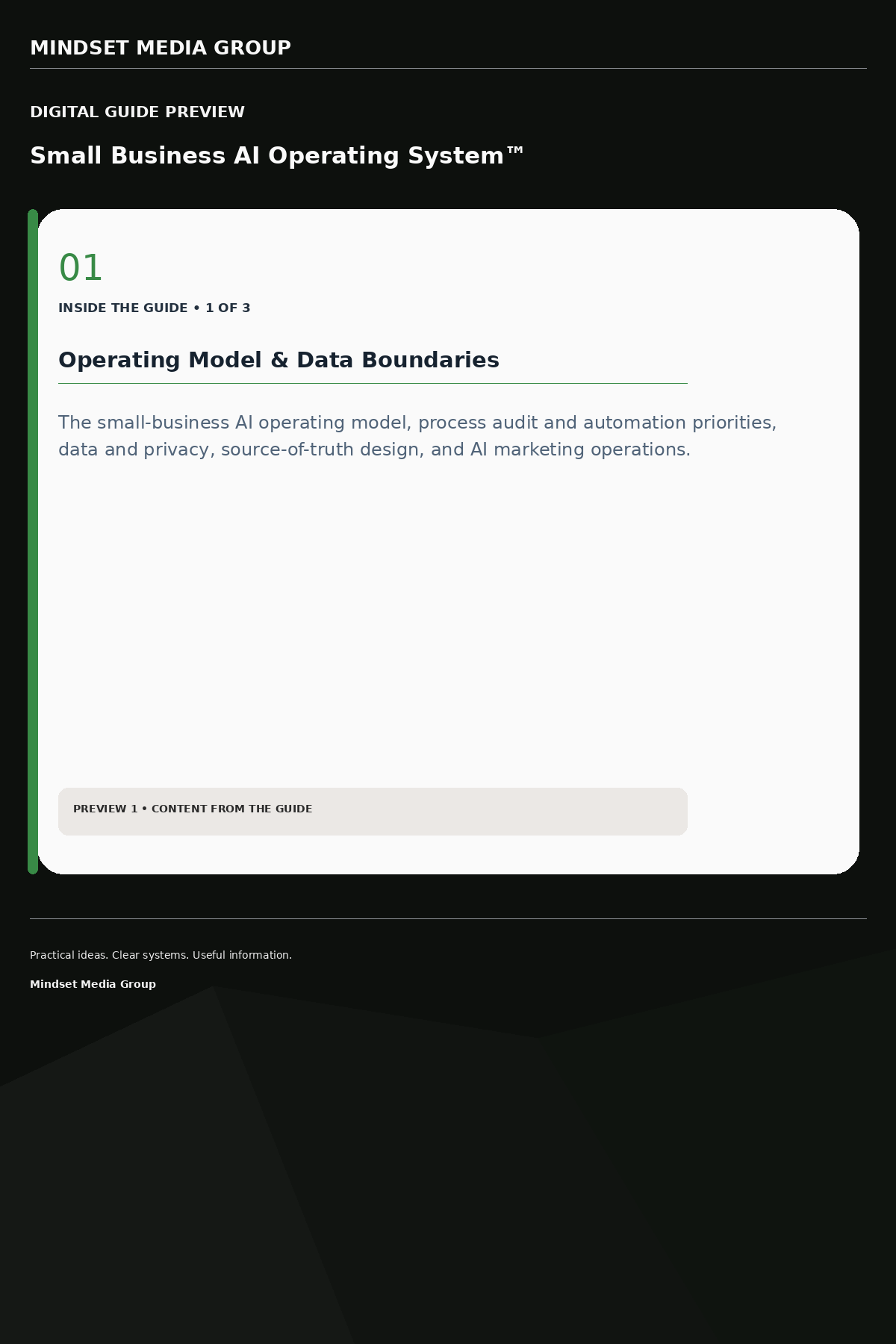Small Business AI Operating System™ — Preview 01 of 3 — content from the guide
