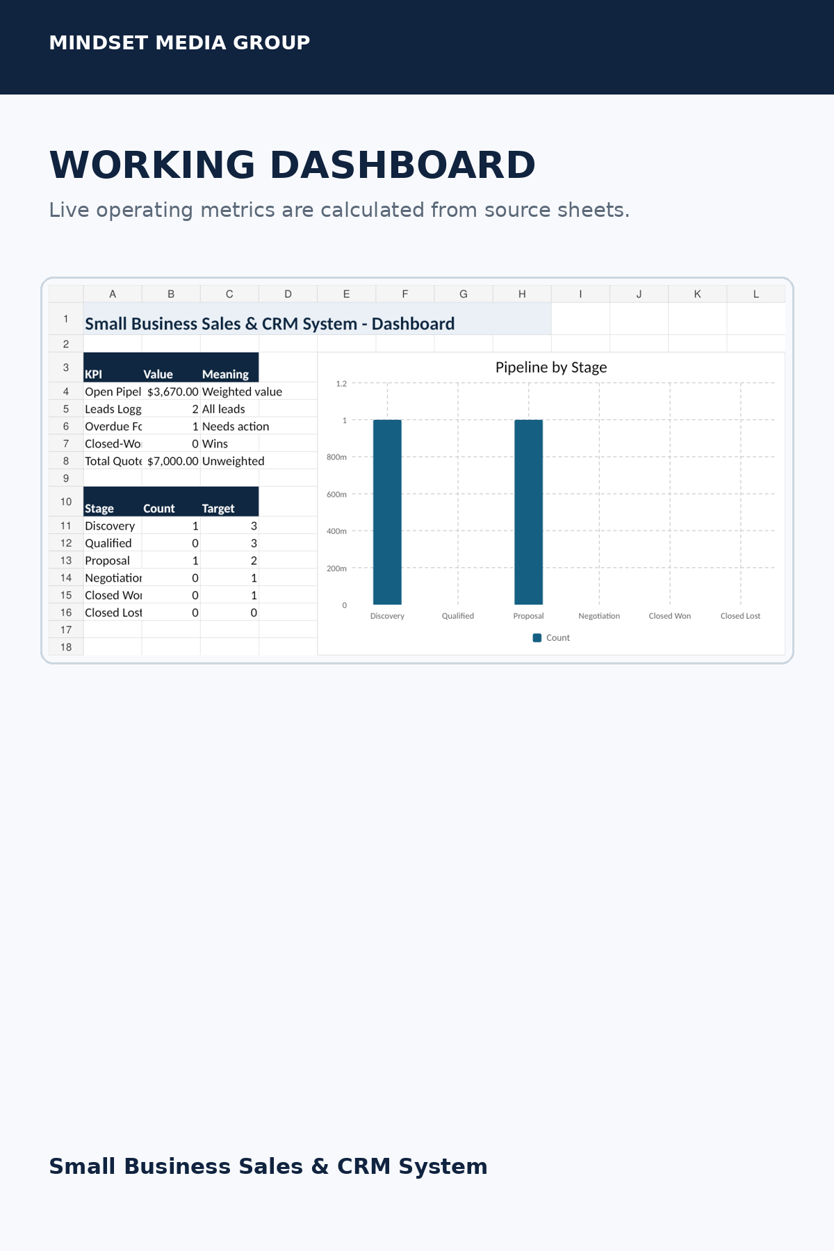 Small Business Sales & CRM System — Preview 01 of 3 — content from the guide