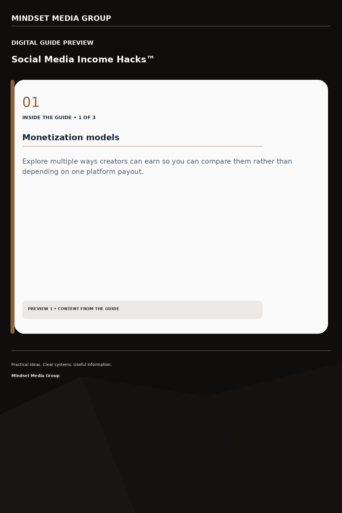 Social Media Income Hacks™ — Preview 01 of 3 — content from the guide
