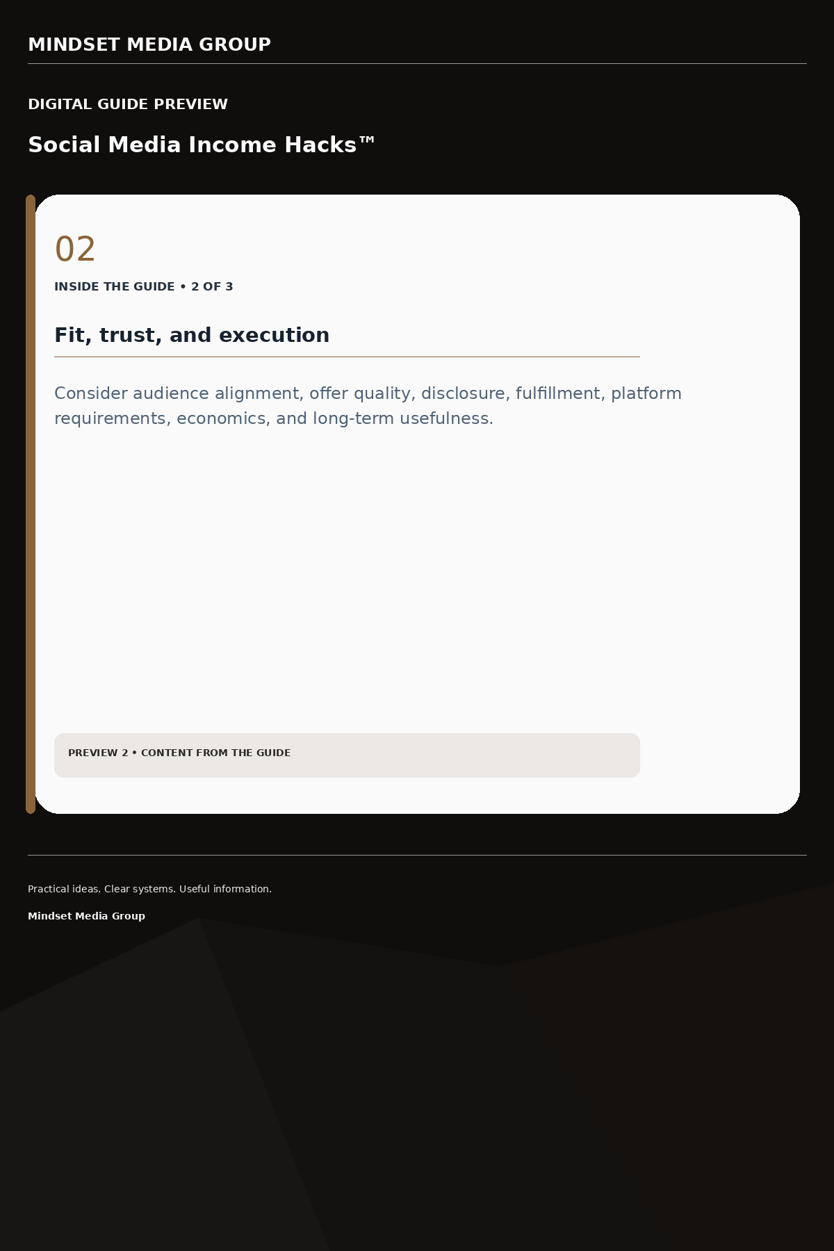 Social Media Income Hacks™ — Preview 02 of 3 — content from the guide