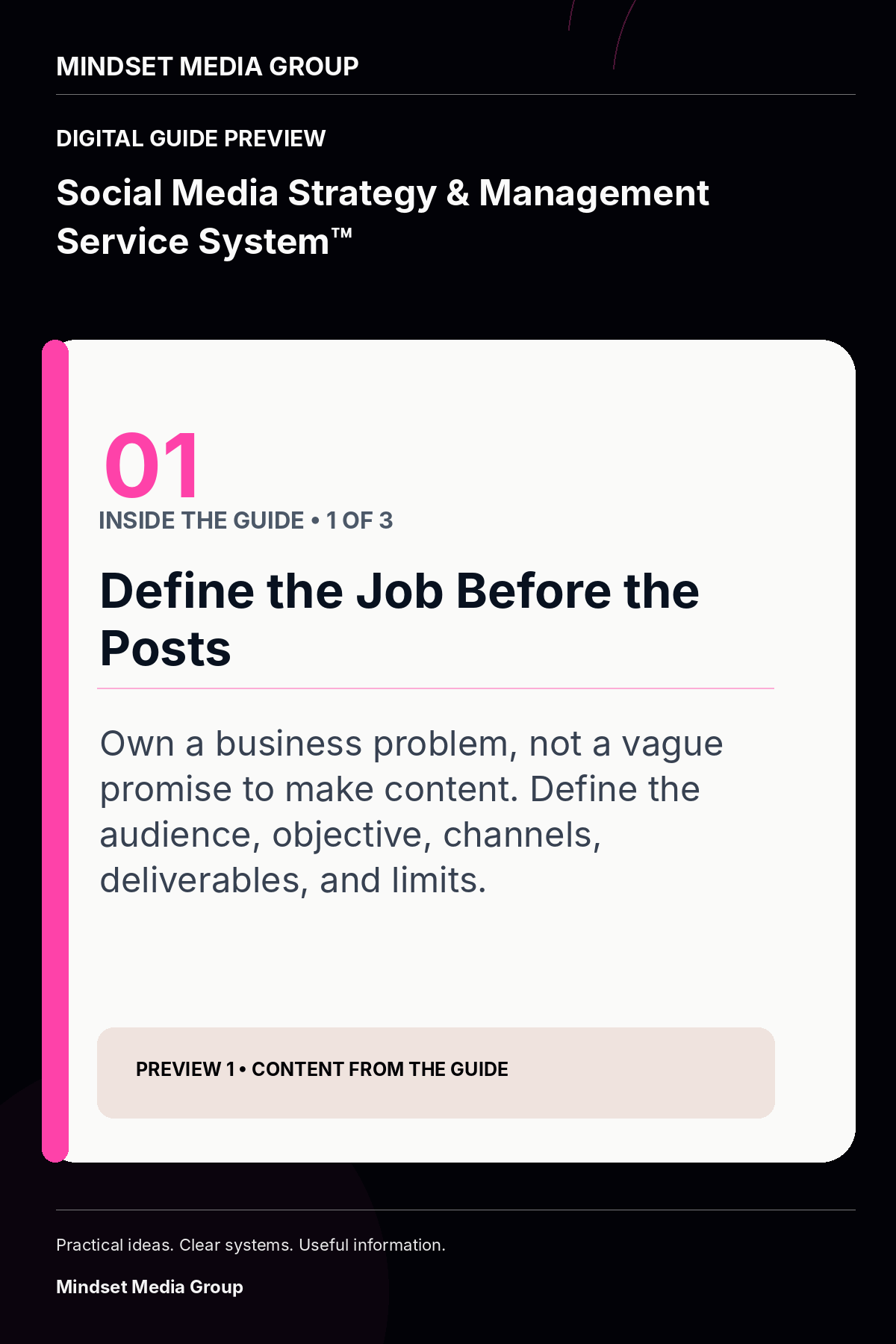 Social Media Strategy & Management Service System™ — Preview 01 of 3 — content from the guide
