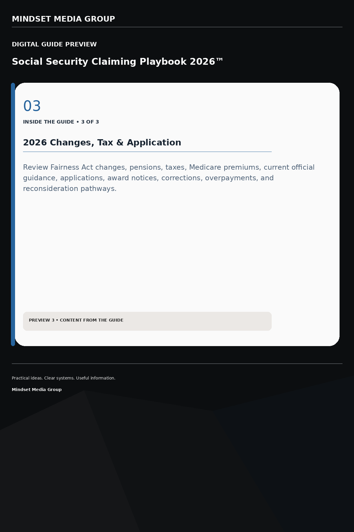 Social Security Claiming Playbook 2026™ — Preview 03 of 3 — content from the guide