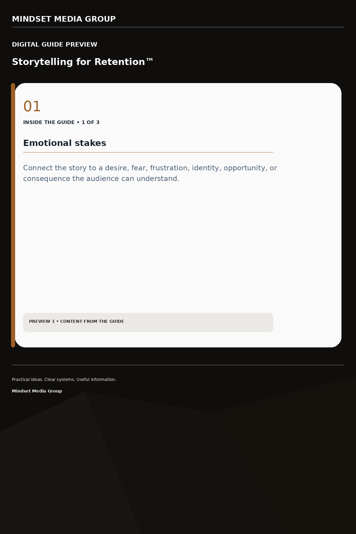 Storytelling for Retention™ — Preview 01 of 3 — content from the guide