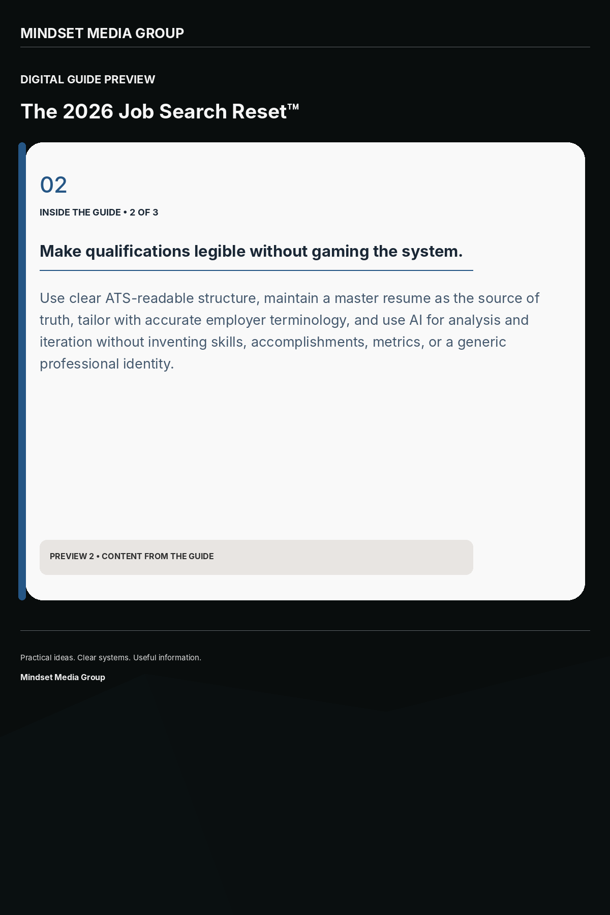 The 2026 Job Search Reset™ — Preview 02 of 3 — content from the guide