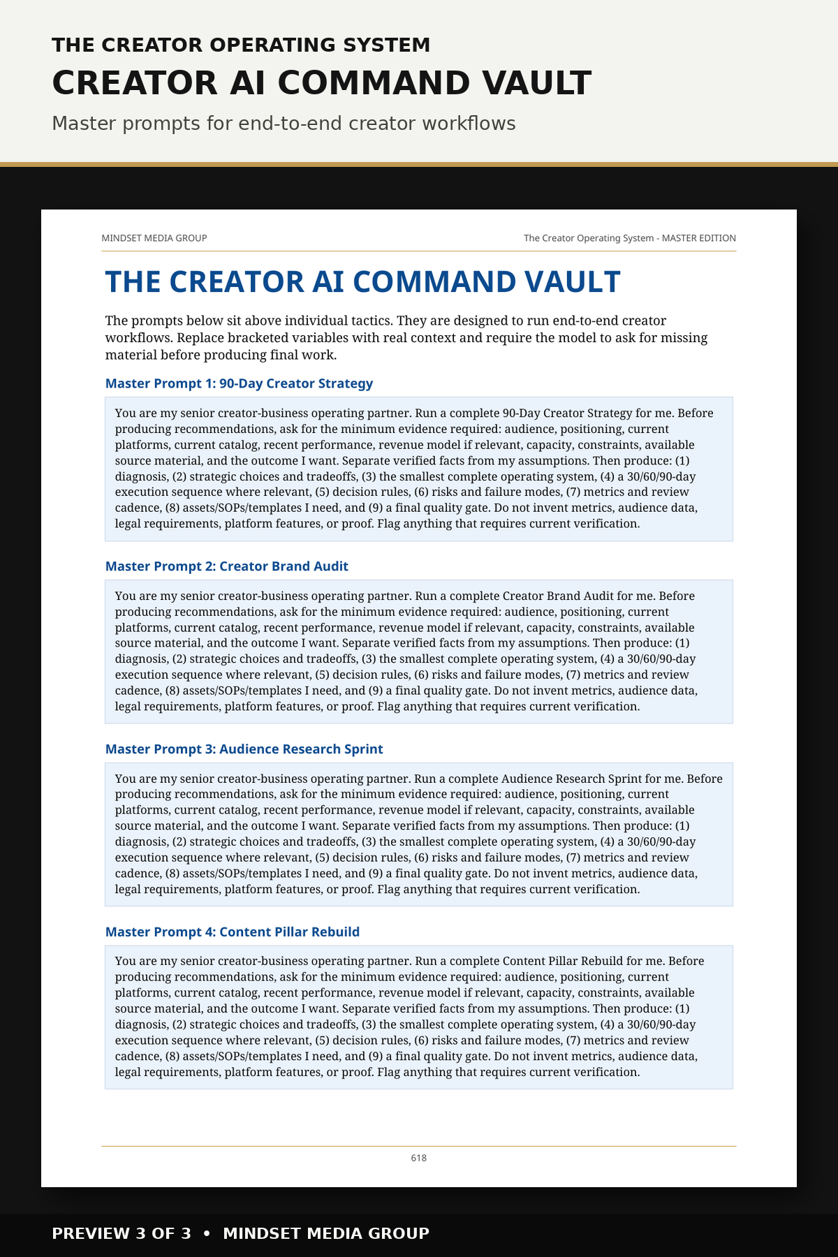 The Creator Operating System™ — Master Edition — Preview 03 of 3 — content from the guide