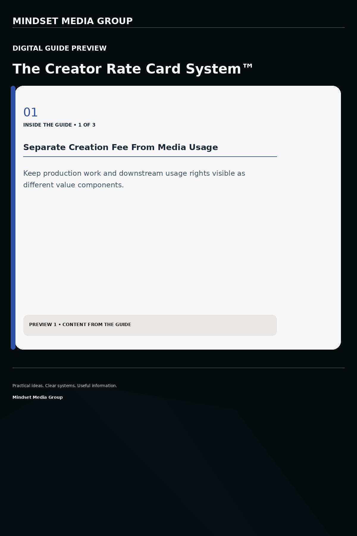 The Creator Rate Card System™ — Preview 01 of 3 — content from the guide