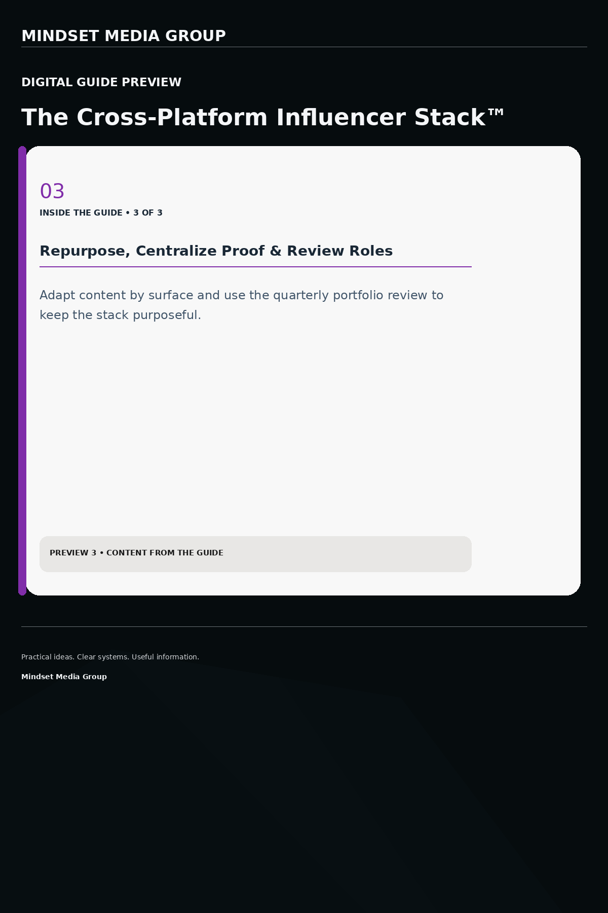 The Cross-Platform Influencer Stack™ — Preview 03 of 3 — content from the guide