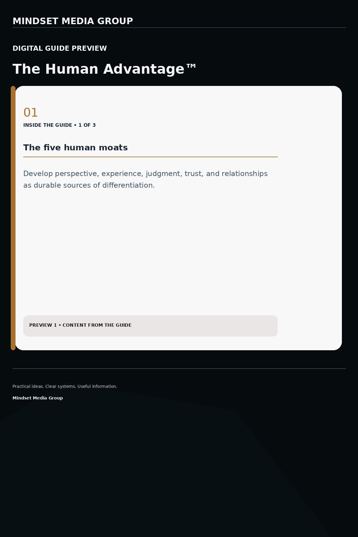 The Human Advantage™ — Preview 01 of 3 — content from the guide