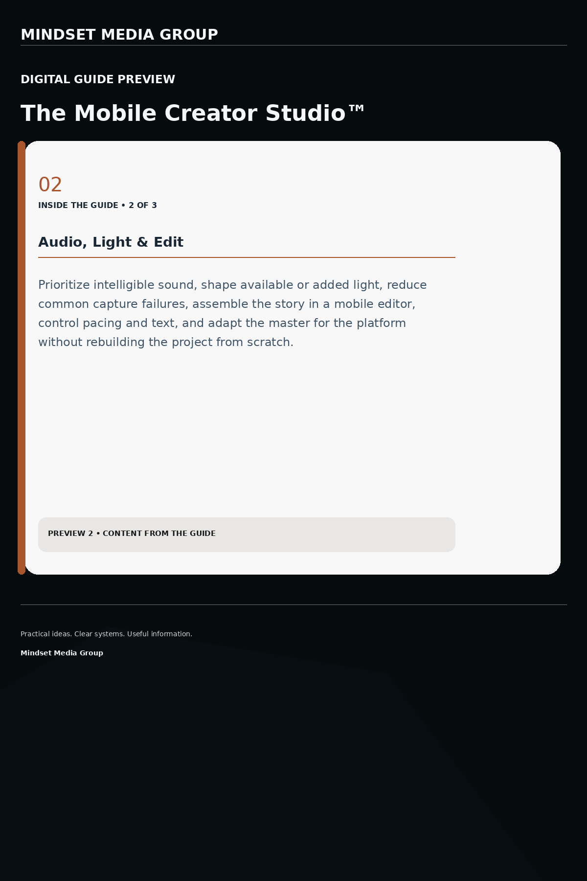 The Mobile Creator Studio™ — Preview 02 of 3 — content from the guide