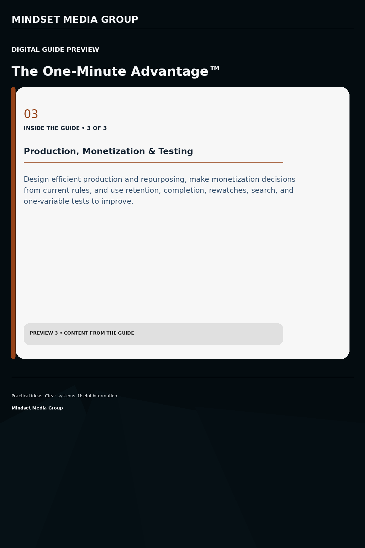 The One-Minute Advantage™ — Preview 03 of 3 — content from the guide
