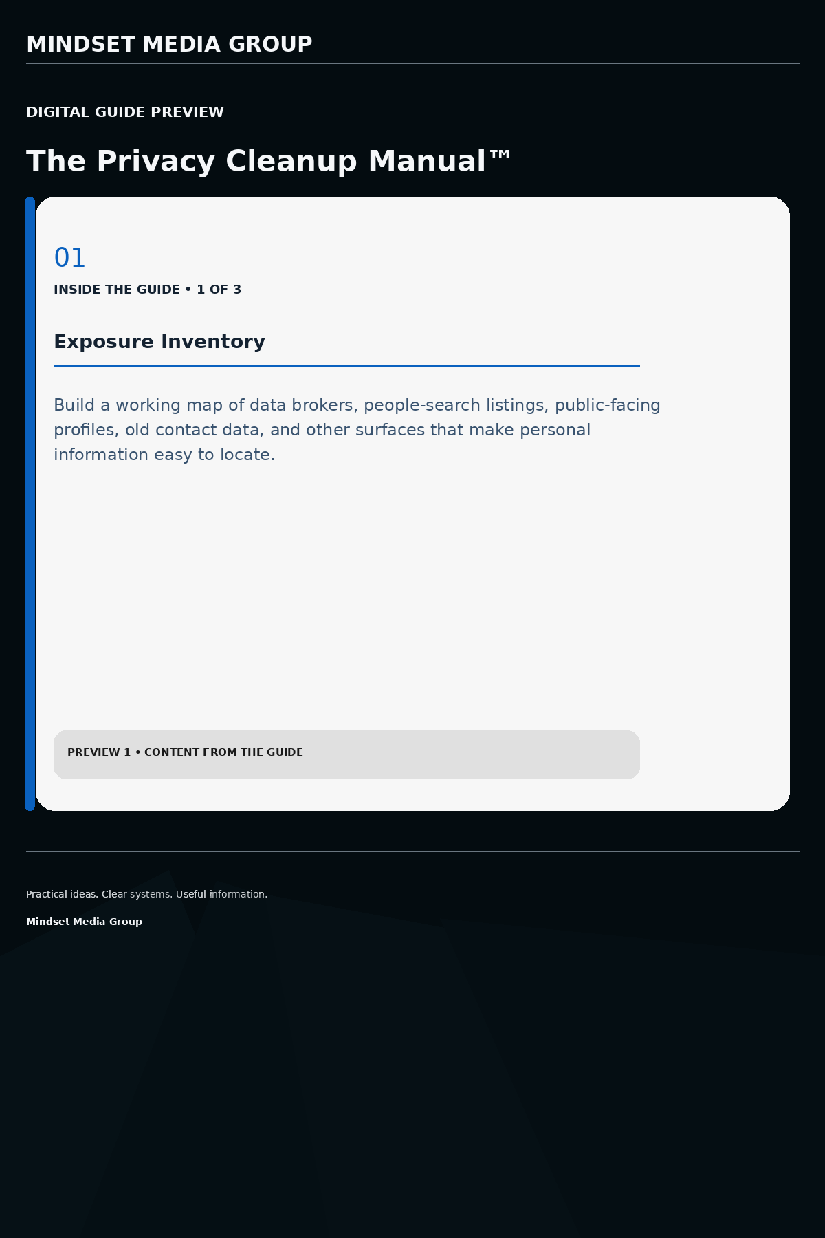 The Privacy Cleanup Manual™ — Preview 01 of 3 — content from the guide