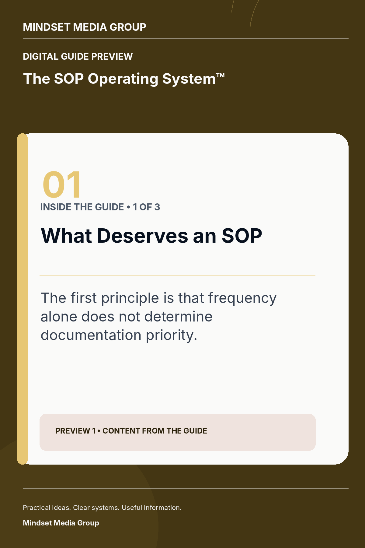 The SOP Operating System™ — Preview 01 of 3 — content from the guide