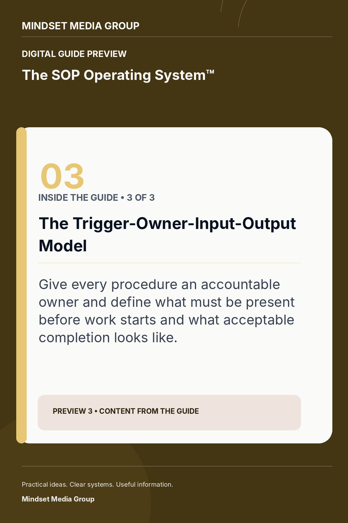 The SOP Operating System™ — Preview 03 of 3 — content from the guide