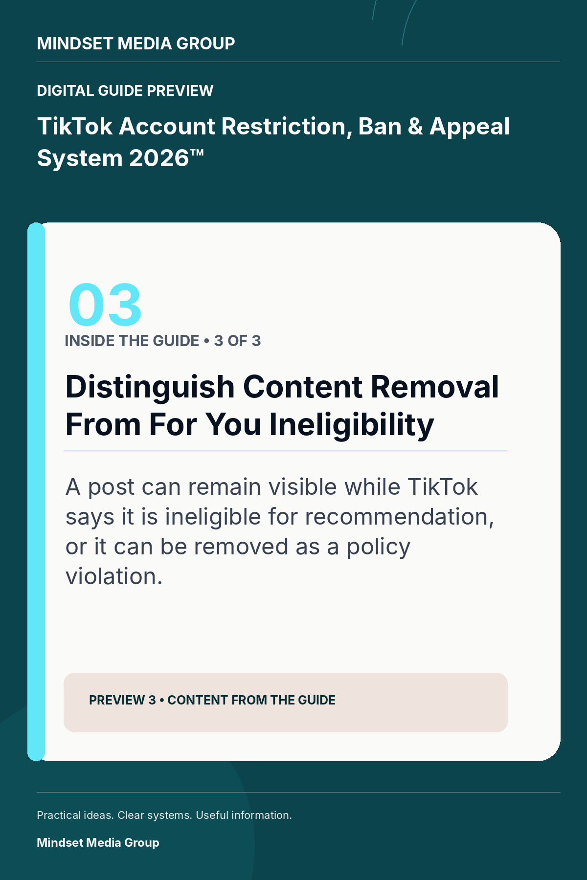 TikTok Account Restriction, Ban & Appeal System 2026™ — Preview 03 of 3 — content from the guide