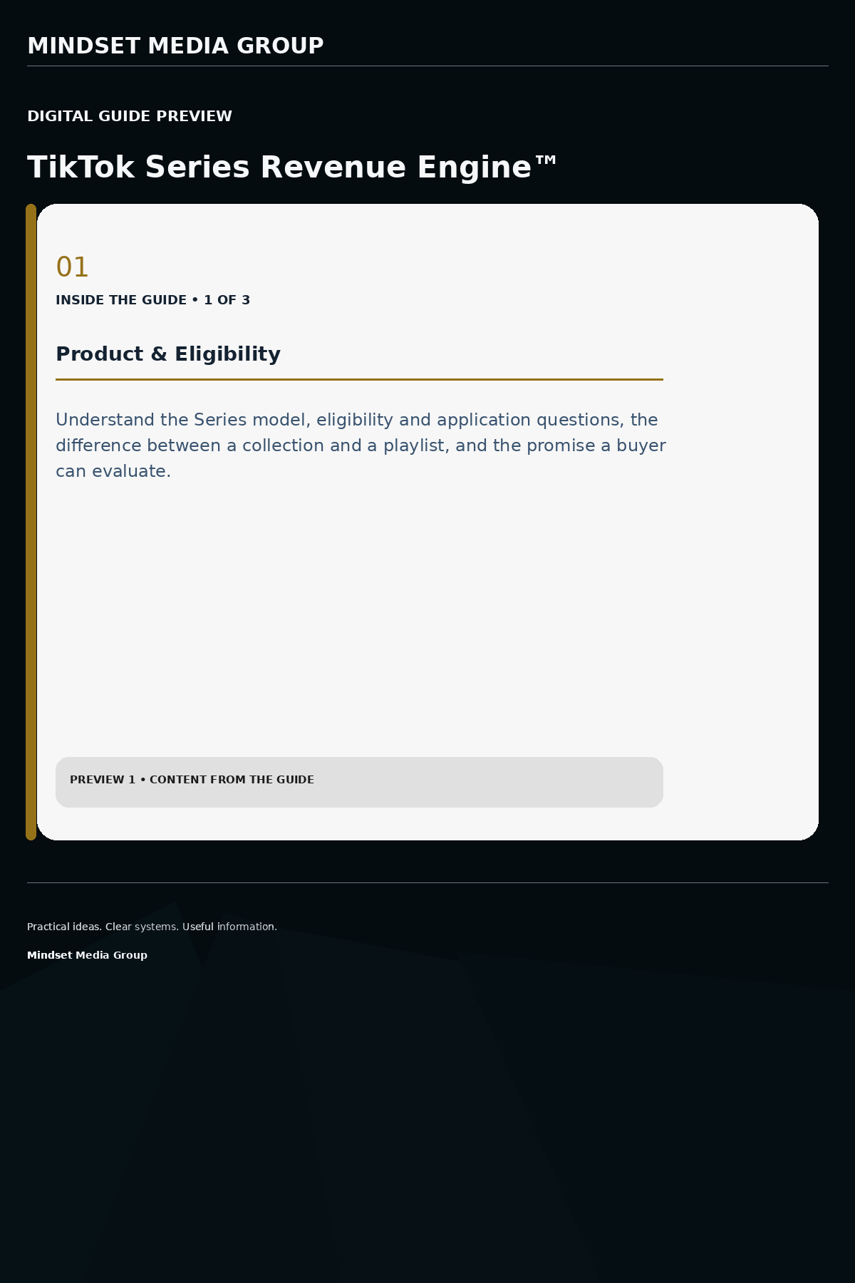 TikTok Series Revenue Engine™ — Preview 01 of 3 — content from the guide