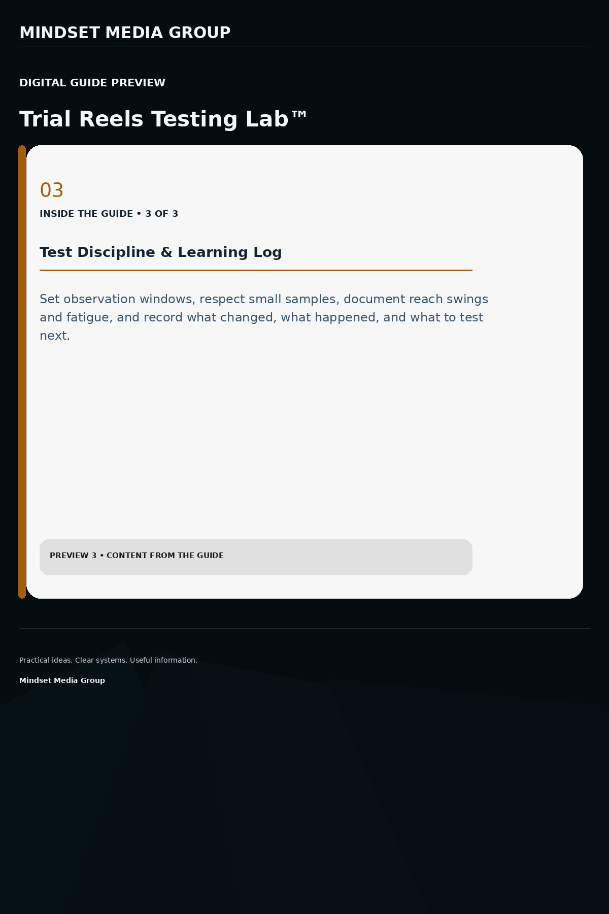 Trial Reels Testing Lab™ — Preview 03 of 3 — content from the guide