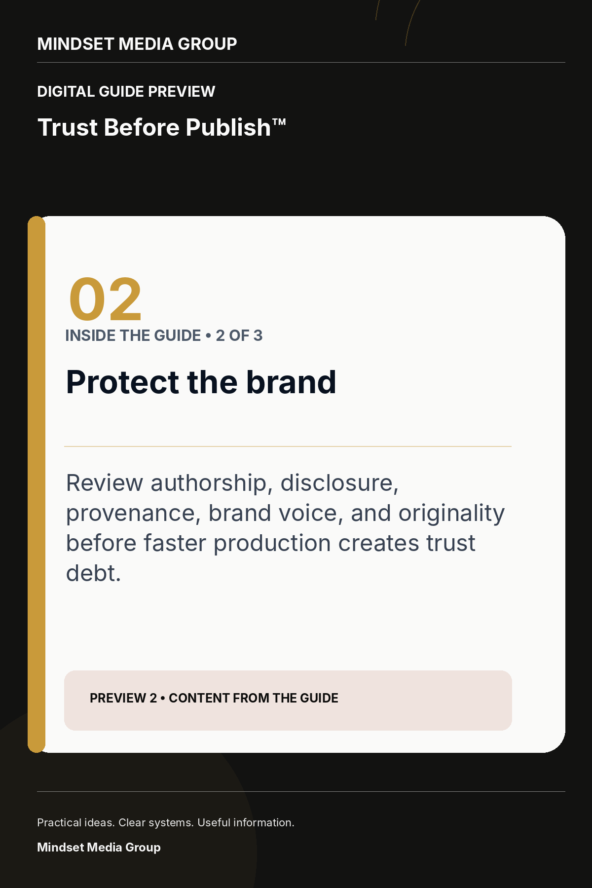 Trust Before Publish™ — Preview 02 of 3 — content from the guide