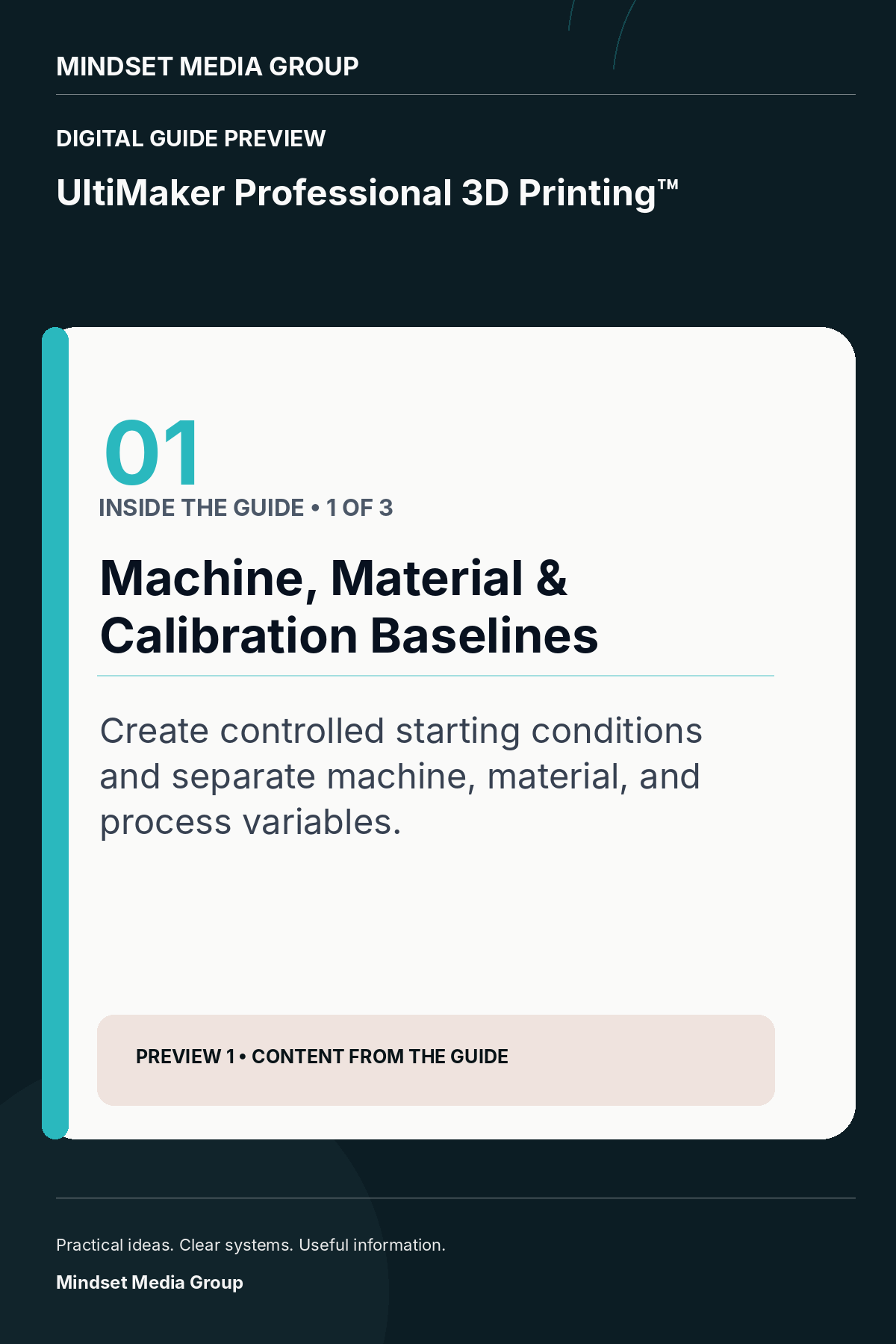 UltiMaker Professional 3D Printing™ — Preview 01 of 3 — content from the guide