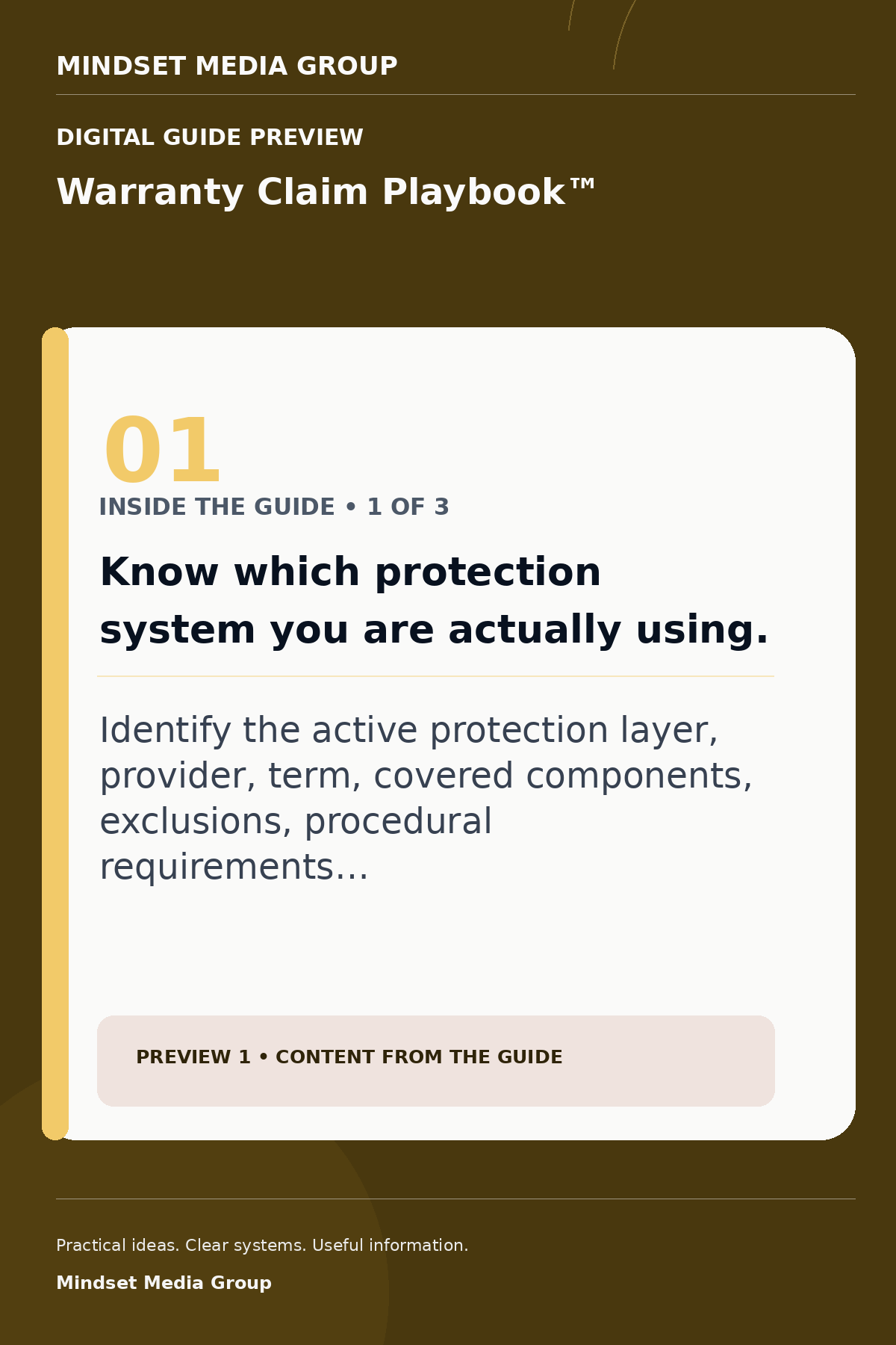 Warranty Claim Playbook™ — Preview 01 of 3 — content from the guide