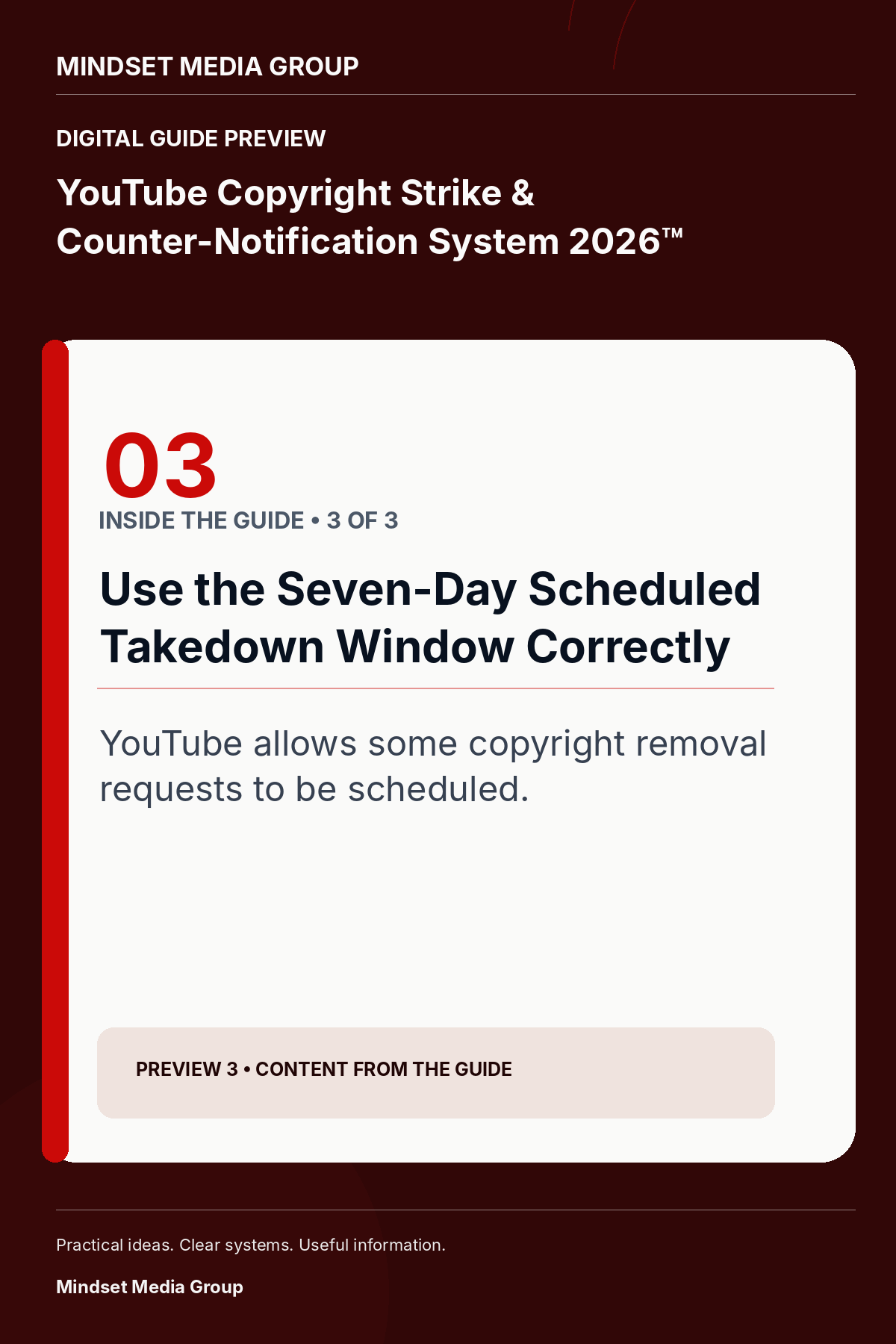 YouTube Copyright Strike & Counter-Notification System 2026™ — Preview 03 of 3 — content from the guide