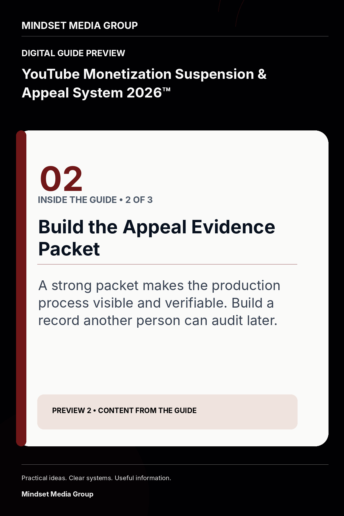 YouTube Monetization Suspension & Appeal System 2026™ — Preview 02 of 3 — content from the guide