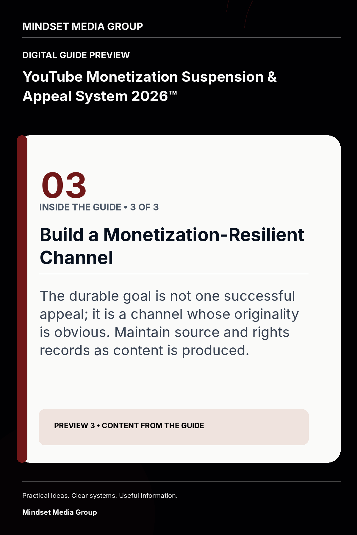 YouTube Monetization Suspension & Appeal System 2026™ — Preview 03 of 3 — content from the guide